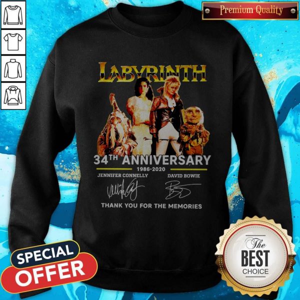 Labyrinth 34th Anniversary 1986 2020 Thank You For The Memories Signatures Sweatshirt