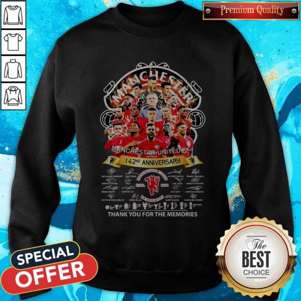 Manchester United FC 142nd Anniversary TManchester United FC 142nd Anniversary Thank You For The Memories Signature Sweatshirthank You For The Memories Signature Sweatshirt