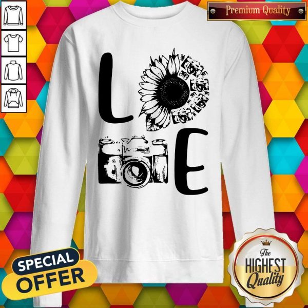 Nice Love Camera Sunflower Sweatshirt