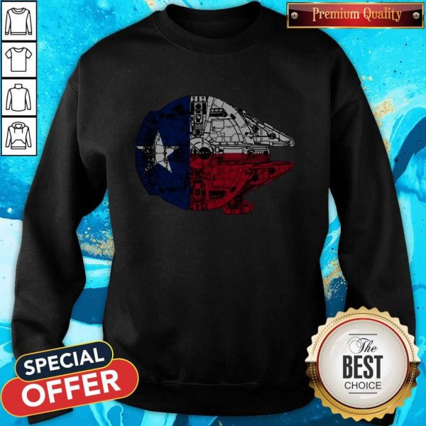 Nice Texas Flag And The Millennium FalcoNice Texas Flag And The Millennium Falcon Sweatshirtn Sweatshirt