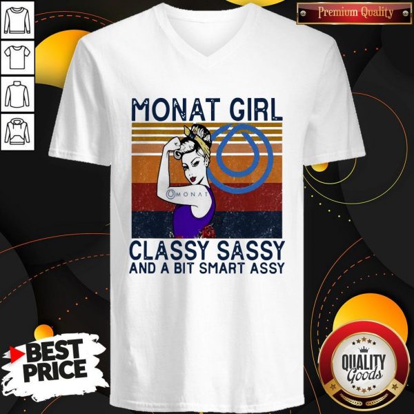 Official Monat Girl Classy Sassy And A Bit Smart Assy Vintage V-neck