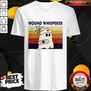 Official Nurse Ghost Wound Whisperer Vintage V-neckOfficial Nurse Ghost Wound Whisperer Vintage V-neck