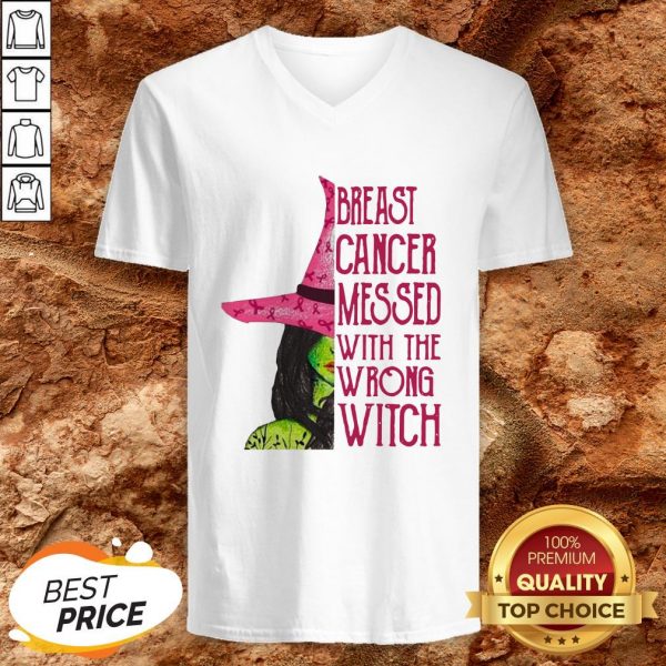 Breast Cancer Messed With The Wrong Witch V-neckBreast Cancer Messed With The Wrong Witch V-neck