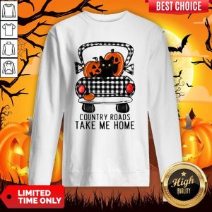 Country Roads Take Me Home Pumpkin Cat Halloween Sweatshirt