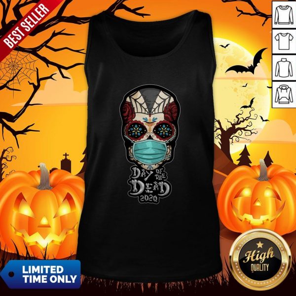 Day Of The Dead Sugar Skull Face Mask Halloween Tank Top