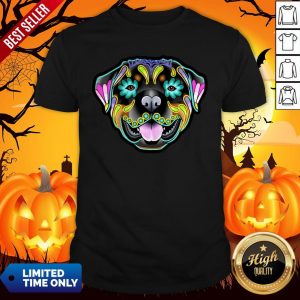 Day Of The Dead Sugar Skull Rottweiler Dog Shirt