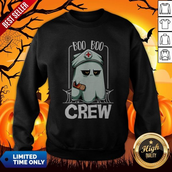 Hot Halloween Ghost Nurse Boo Boo Crew Sweatshirt