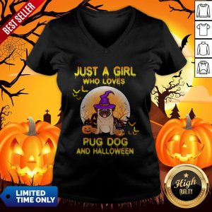 Just A Girl Who Loves Pug And Halloween V-neck