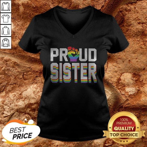 LGBT Proud Sister Fist V-neck