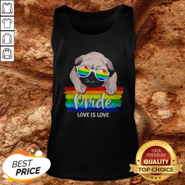 LGBT Pug Pride Love Is Love Tank Top