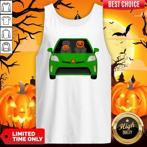 Pumpkin Family Drive In The Car Halloween Tank Top