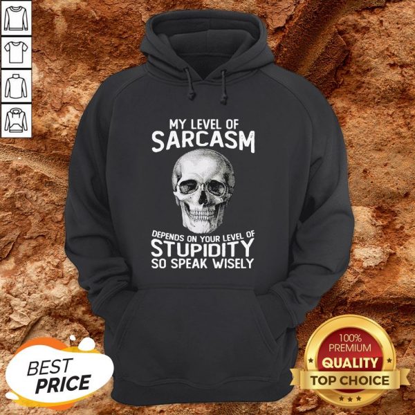 Skull My Level Of Sarcasm Depends On Your Level Of Stupidity Hoodie