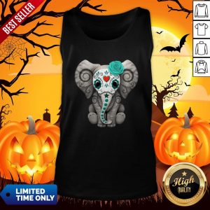 Sugar Skull Elephant Day Of The Dead Halloween Tank Top
