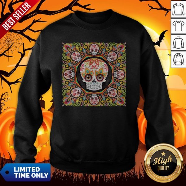 The Mexican Holiday Día De Muertos Sugar Skull Mandala Sweatshirt