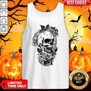 Vintage Sugar Skull With Flower Lover Day Of The Dead Tank Top
