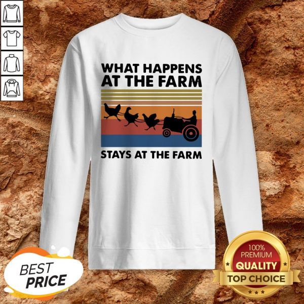 What Happens At The Farm Stays At The Farm Vintage Retro Sweatshirt