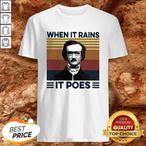 When It Rains It Poes Man Wear Glasses Vintage Shirt