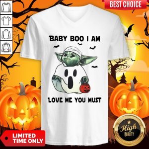Baby Yoda Baby Boo I Am Love Me You Must Halloween V-neck