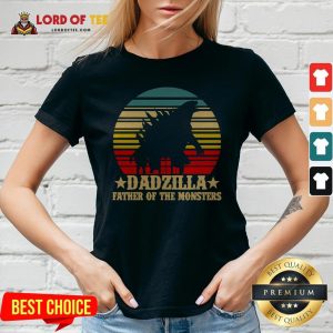 Dadzilla Father Of The Monsters Vintage Retro V-neck