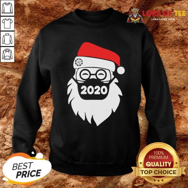 Funny Santa With Mask 2020 Sweatshirt Design By Lordoftee.com