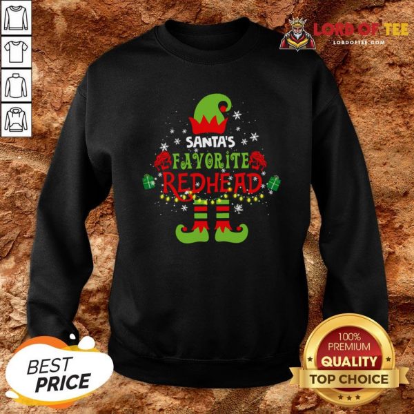 Funny Santa’s Favorite Redhead Christmas Sweatshirt Design By Lordoftee.com