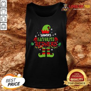 Funny Santa’s Favorite Redhead Christmas Tank Top Design By Lordoftee.com
