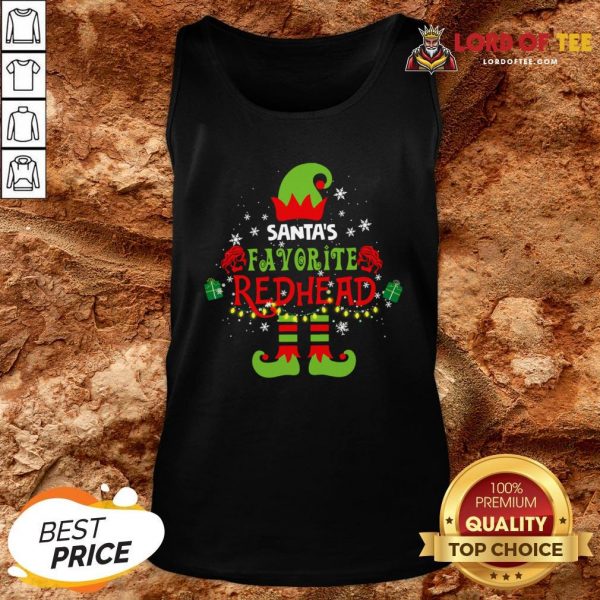Funny Santa’s Favorite Redhead Christmas Tank Top Design By Lordoftee.com
