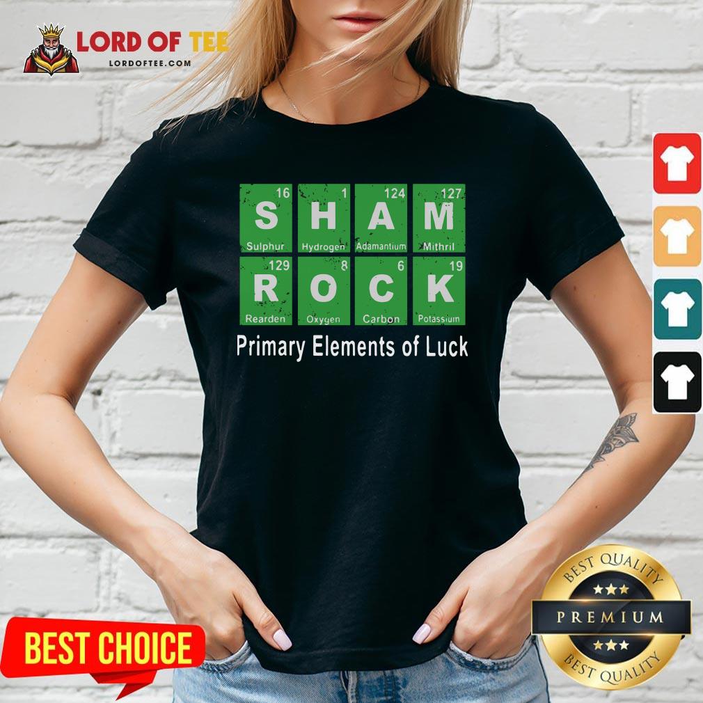 Funny Sham Rock Primary Elements Of Luck V-neck Design By Lordoftee.com