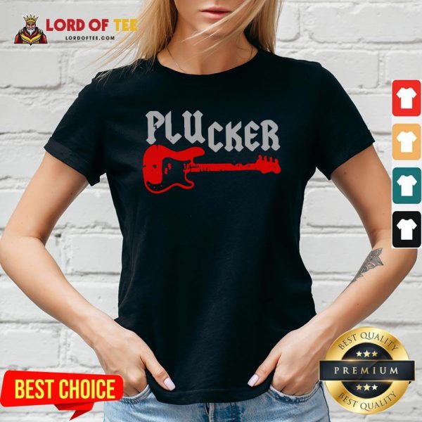 Happy Plucker Guitar V-neck Design By Lordoftee.com