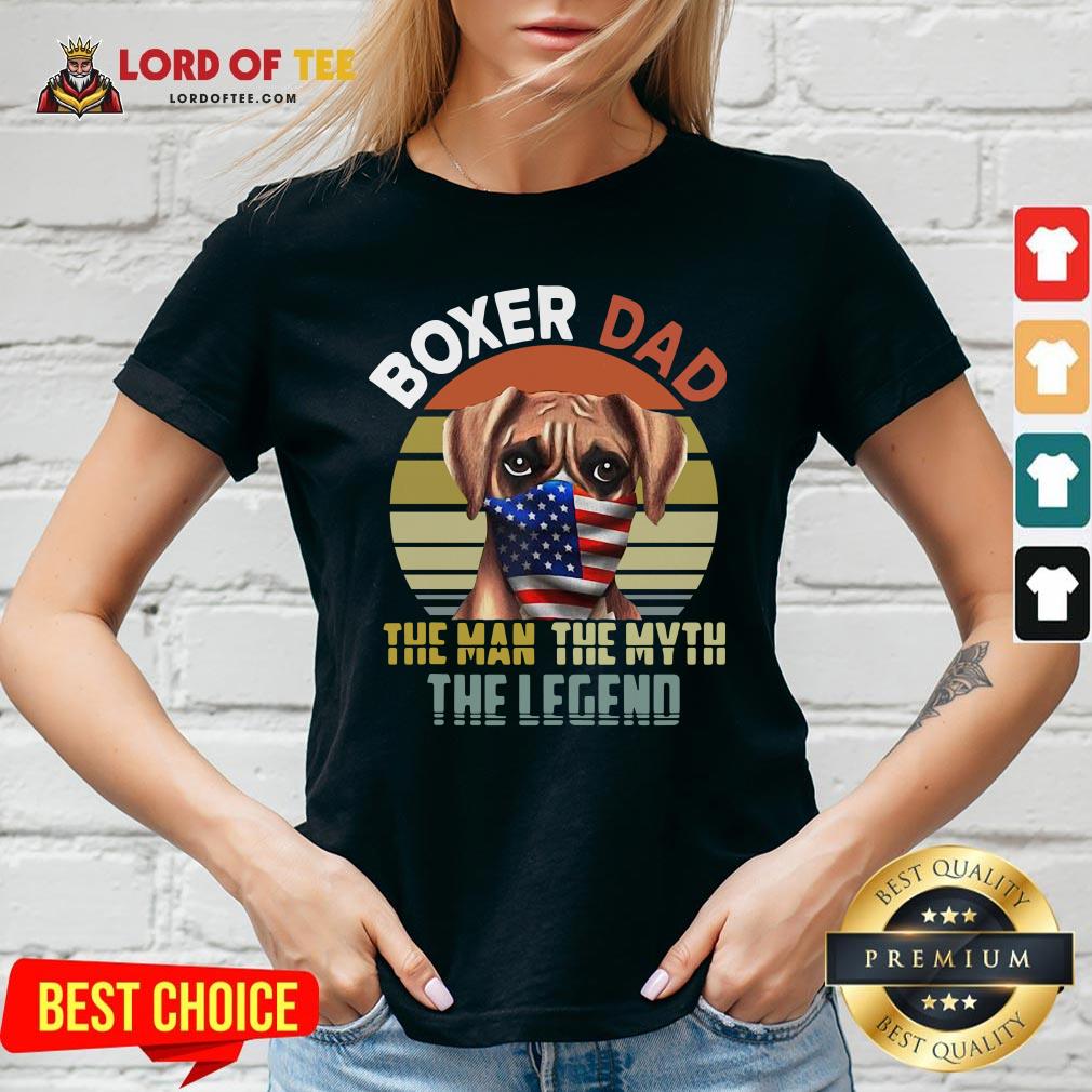 Hot Boxer Dog Dad US Flag Face Mask The Man The Myth The Legend V-neck Design By Lordoftee.com
