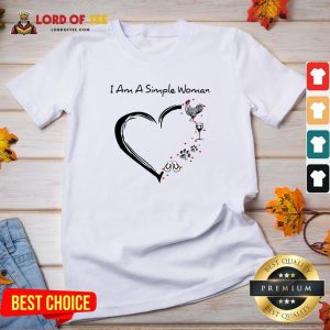 I Am A Simple Woman Heart Chicken Wine Dog Paw And Flip Flop V-neck