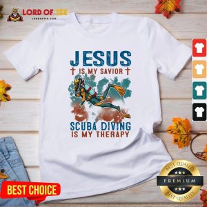 Jesus Is My Savior Scuba Diving Is My Therapy V-neck