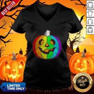LGBT Pumpkin Smile Halloween V-neck