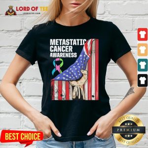 Official Metastatic Cancer Awareness American Flag V-neck
