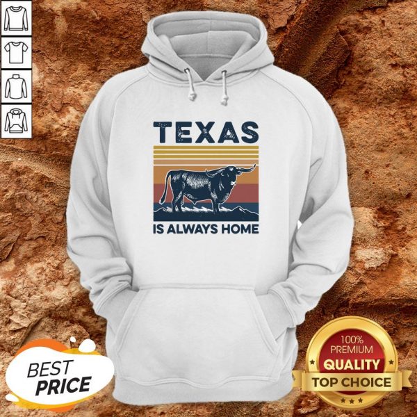 Texas Buffalo Is Always Home Vintage Retro Hoodie