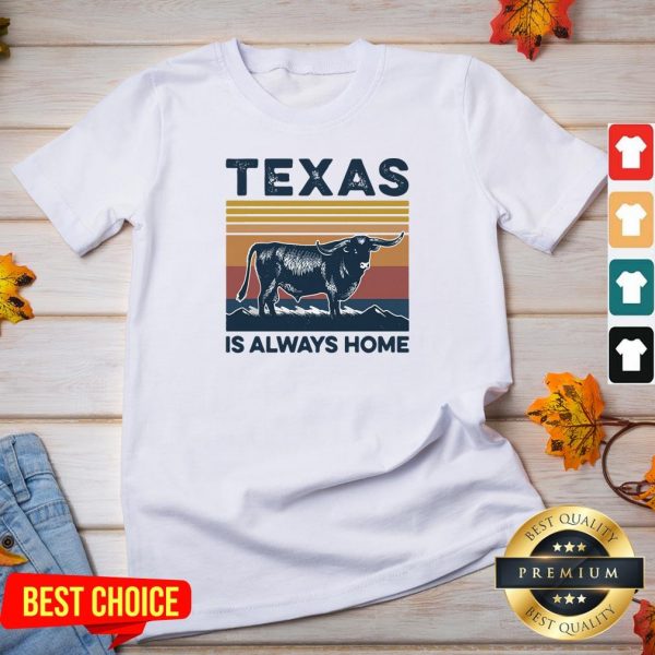 Texas Buffalo Is Always Home Vintage Retro V-neck