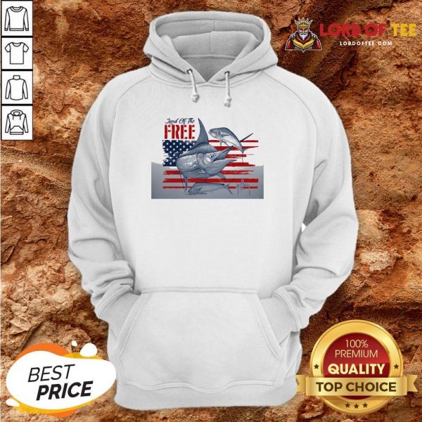 Top American Flag Land Of The Free Fish Hoodie Design By Lordoftee.com
