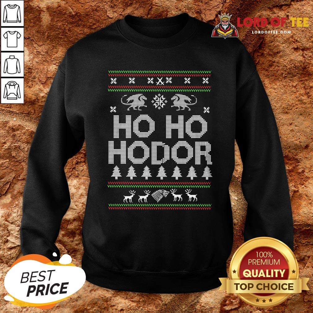 Top Game Of Throne HO HO Hodor Ugly Christmas Sweater Sweatshirt Design By Lordoftee.com