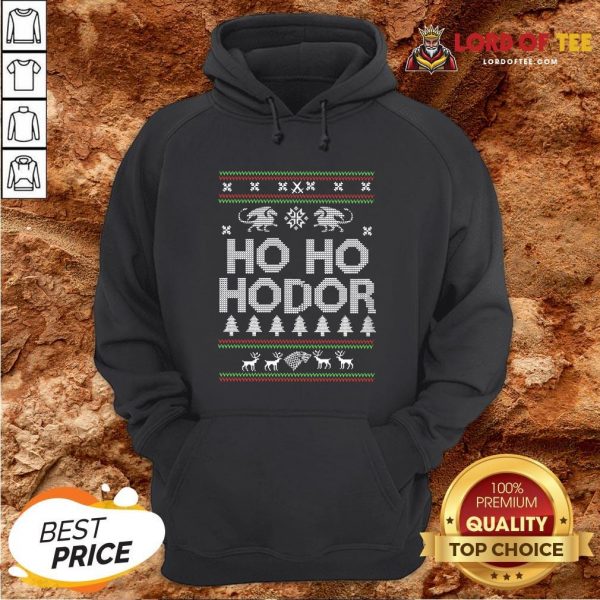 Top Game Of Throne HO HO Hodor Ugly Christmas Sweater Hoodie Design By Lordoftee.com