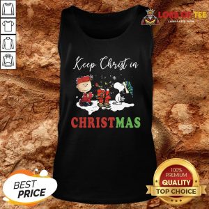 Top Snoopy And Charibow Keep Christ In Christmas Tank Top Design By Lordoftee.com
