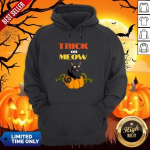 Trick Or Treat Funny Pumpkin Black Cat Halloween Hoodie