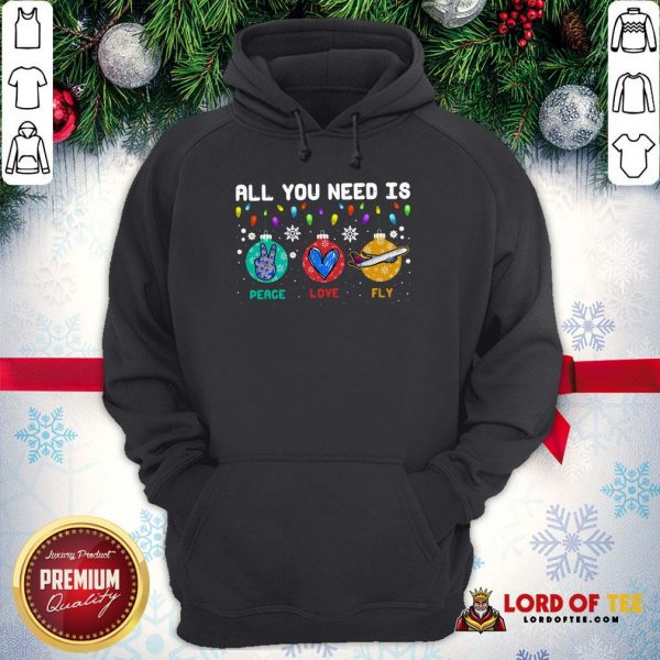All You Need Is Peace Love Fly Merry Christmas Hoodie