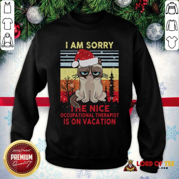 Awesome Cat Santa I Am Sorry The Nice Occupational Therapist Is On Vacation Vintage SweatShirt