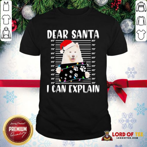 Cute Japanese Santa Spitz Dear Santa I Can Explain Light Christmas Shirt