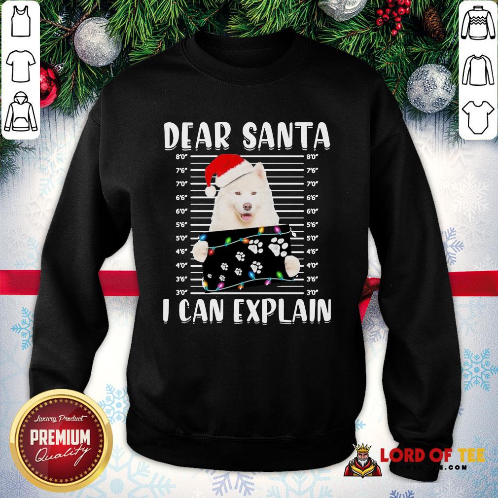 Cute Japanese Santa Spitz Dear Santa I Can Explain Light Christmas SweatShirt