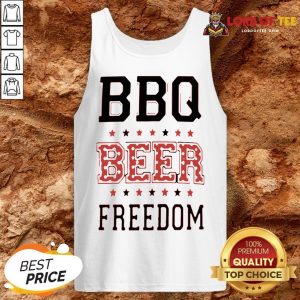 Funny BBQ Beer Freedom Flag US Tank Top