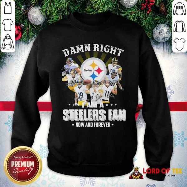 Damn Right I Am A Pittsburgh Steelers Fan Now And Forever Signature SweatShirt