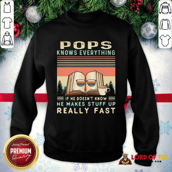 Reading Books And Coffee Pops Know Everything If He Doesn’t Know He Makes Stuff Up Really Fast SweatShirt - Design By Lordoftee.com