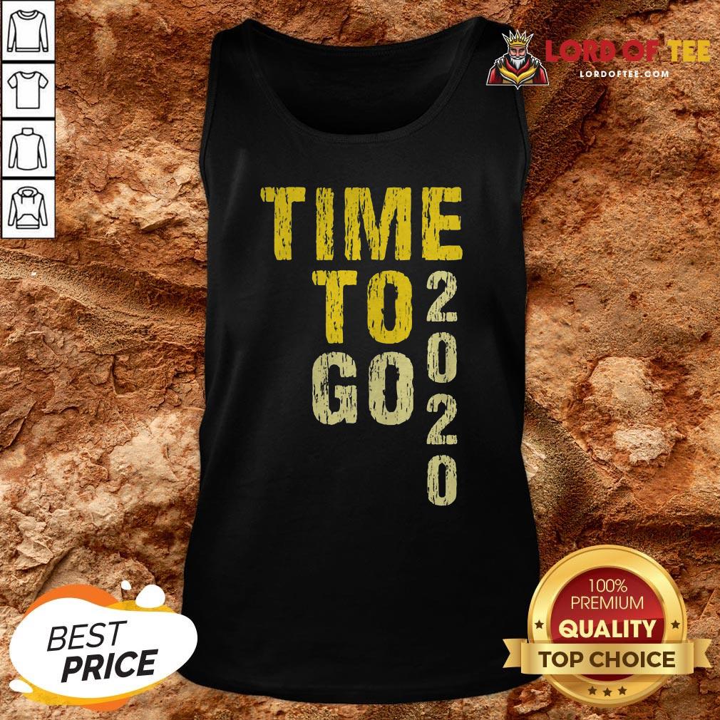 Funny Time To Go 2020 Goodbye 2020 Hello 2021 Golden Tank Top