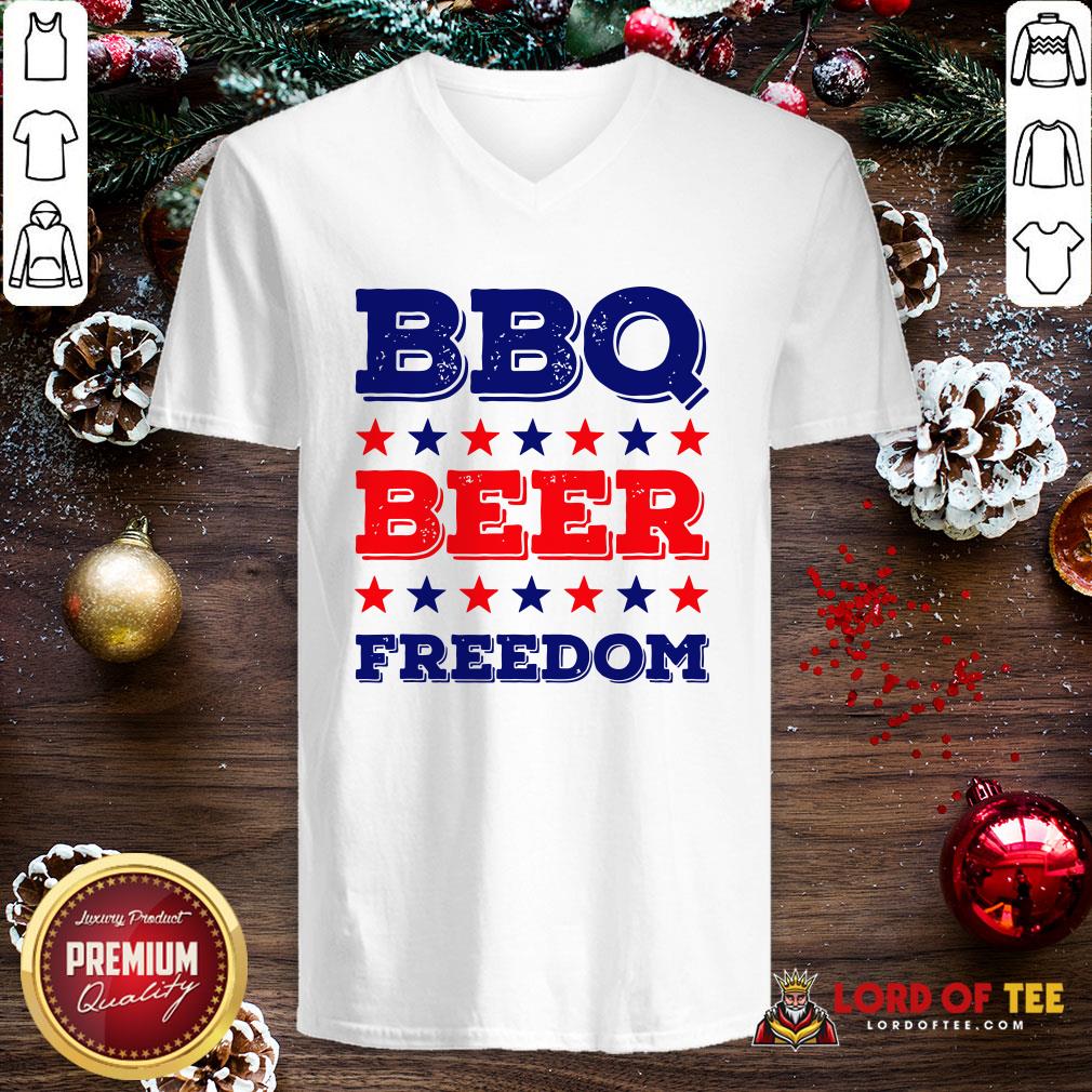 Good BBQ Beer Freedom Start V-neck